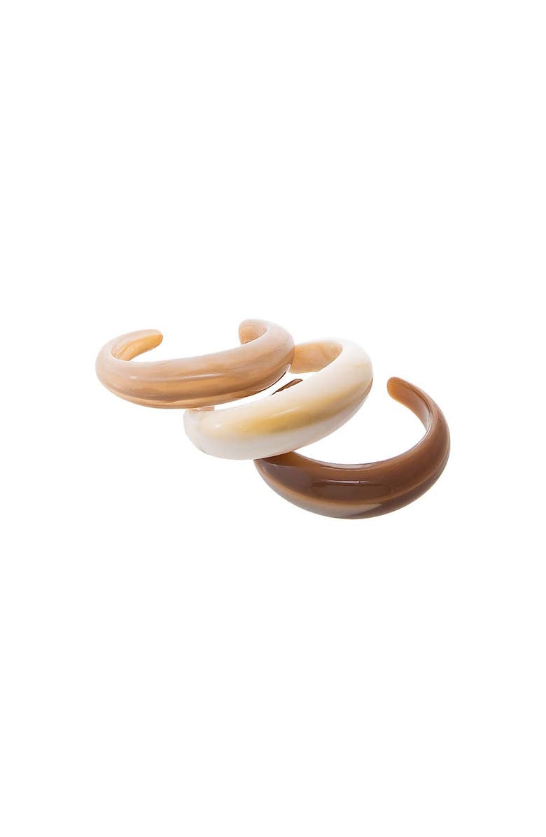 BY ADINA EDEN Caramel Cream Resin Bangle Set, Main, color, Multi-Color