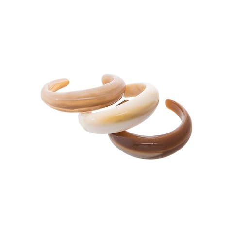 Caramel Cream Resin Bangle Set