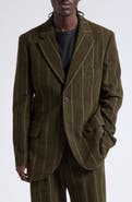 Yohji Yamamoto Stripe Wool Blend Sport Coat