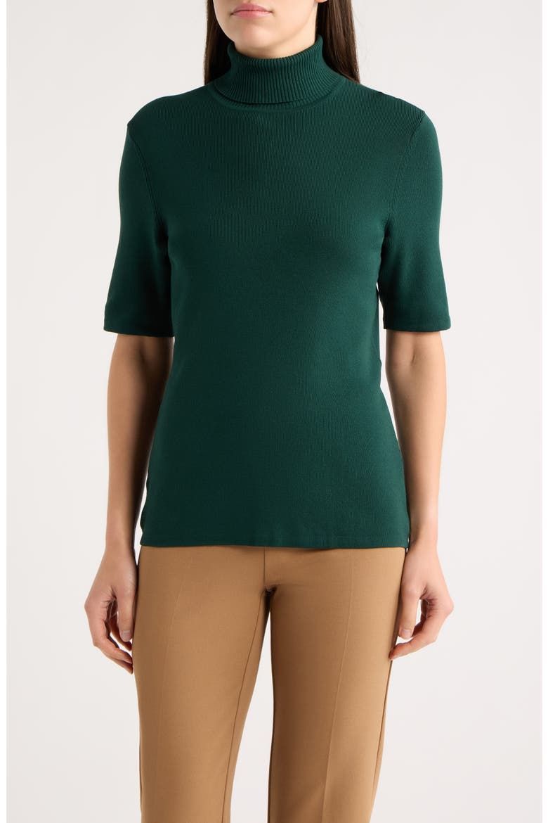 Turtleneck Rib Sweater, Main, color, PINE FOREST