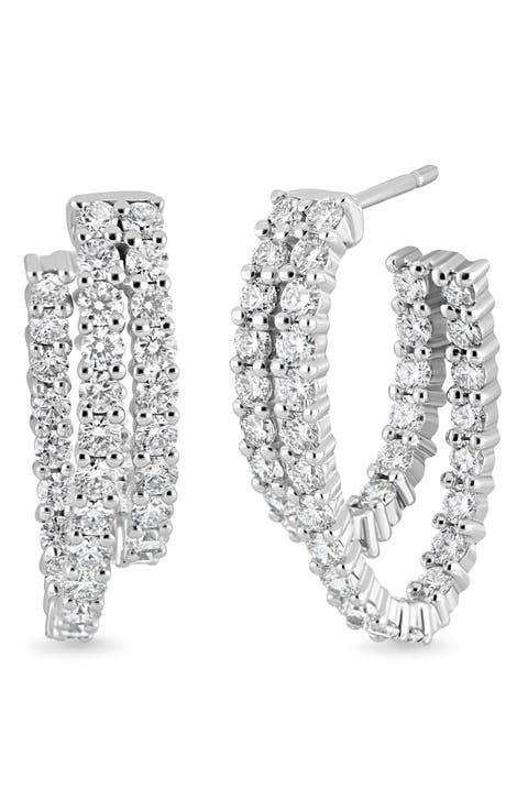 18K Gold Audrey Diamond Double Hoop Earrings (Online Trunk Show)