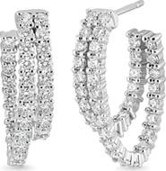 Bony Levy 18K Gold Audrey Diamond Double Hoop Earrings (Online Trunk Show)