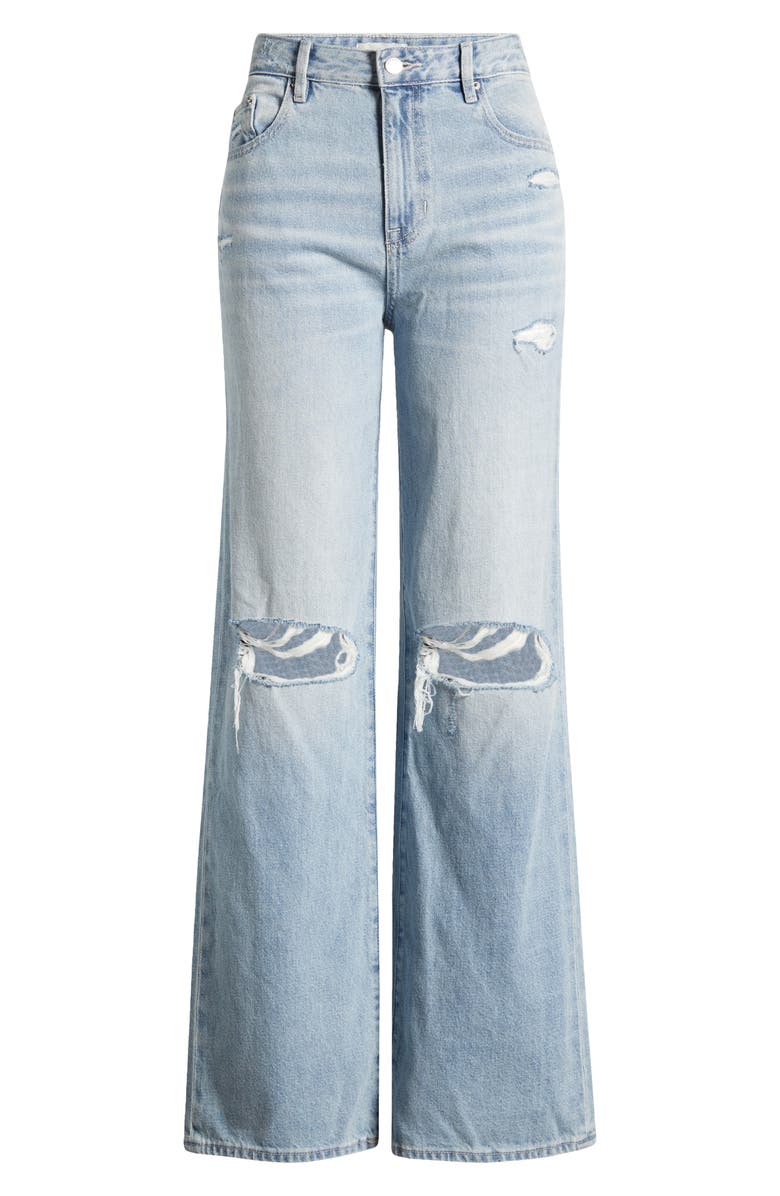 PacSun Hannah High Waist Girlfriend Jeans, Alternate, color, Med Wash