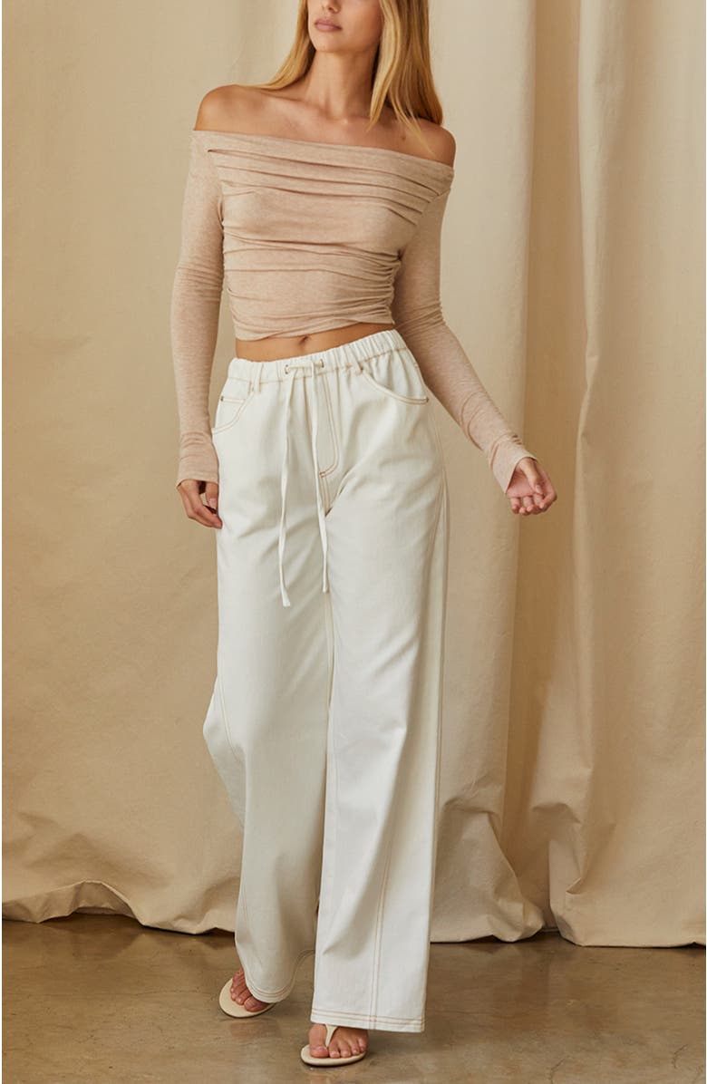 CRESCENT Off Shoulder Knit Top, Alternate, color, 