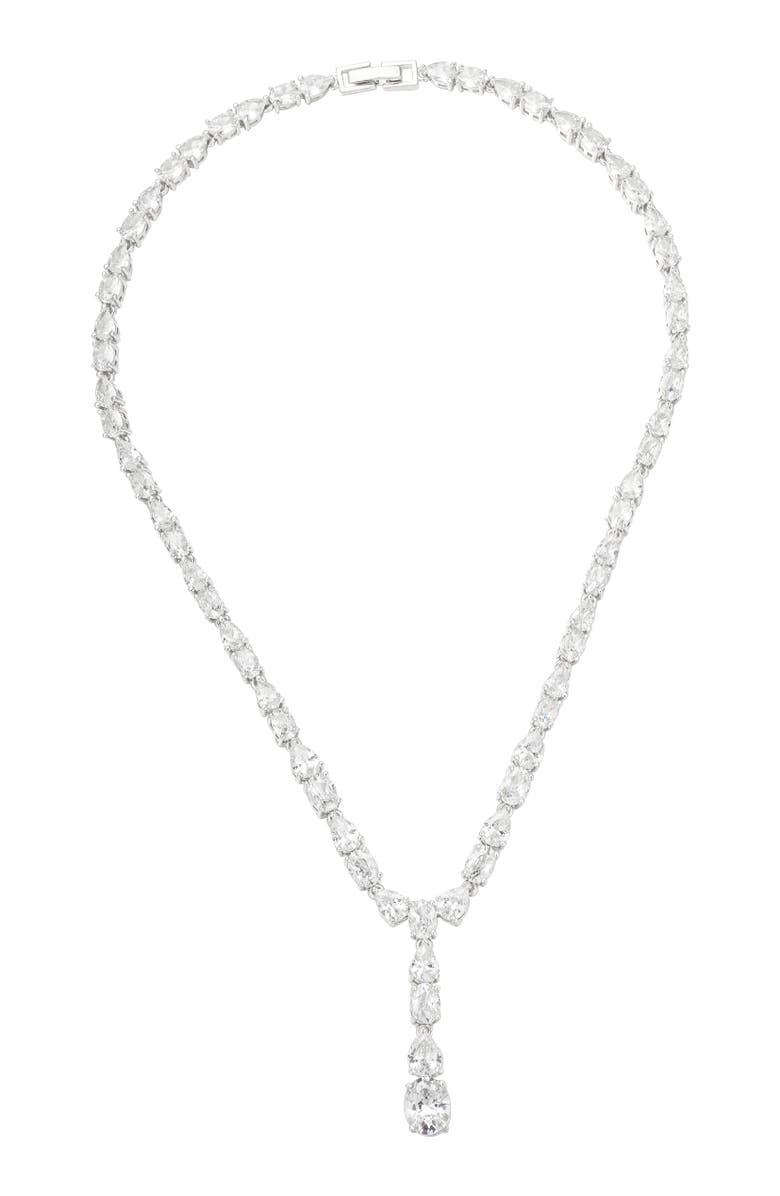 Untamed Petals Gravity Crystal Necklace, Main, color, Silver