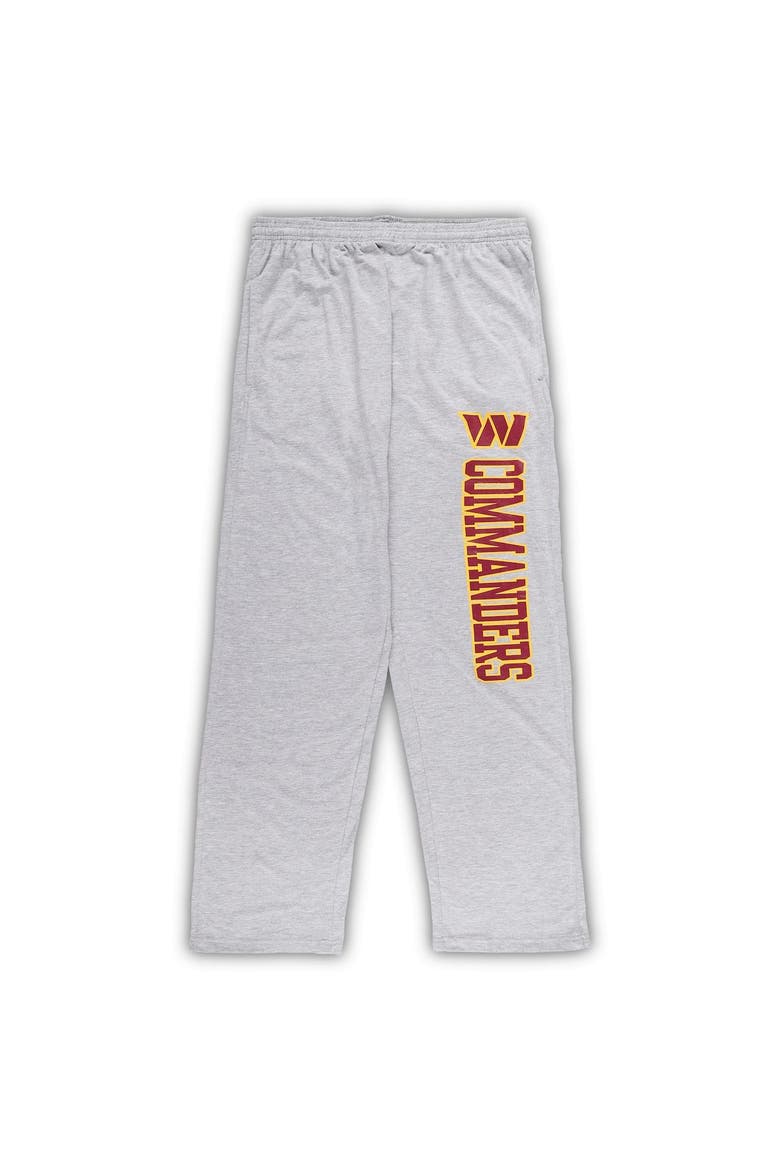 Men's Concepts Sport Burgundy/Heather Gray Washington Commanders Big & Tall T-Shirt & Pajama Pants Sleep Set, Alternate, color, Burgundy