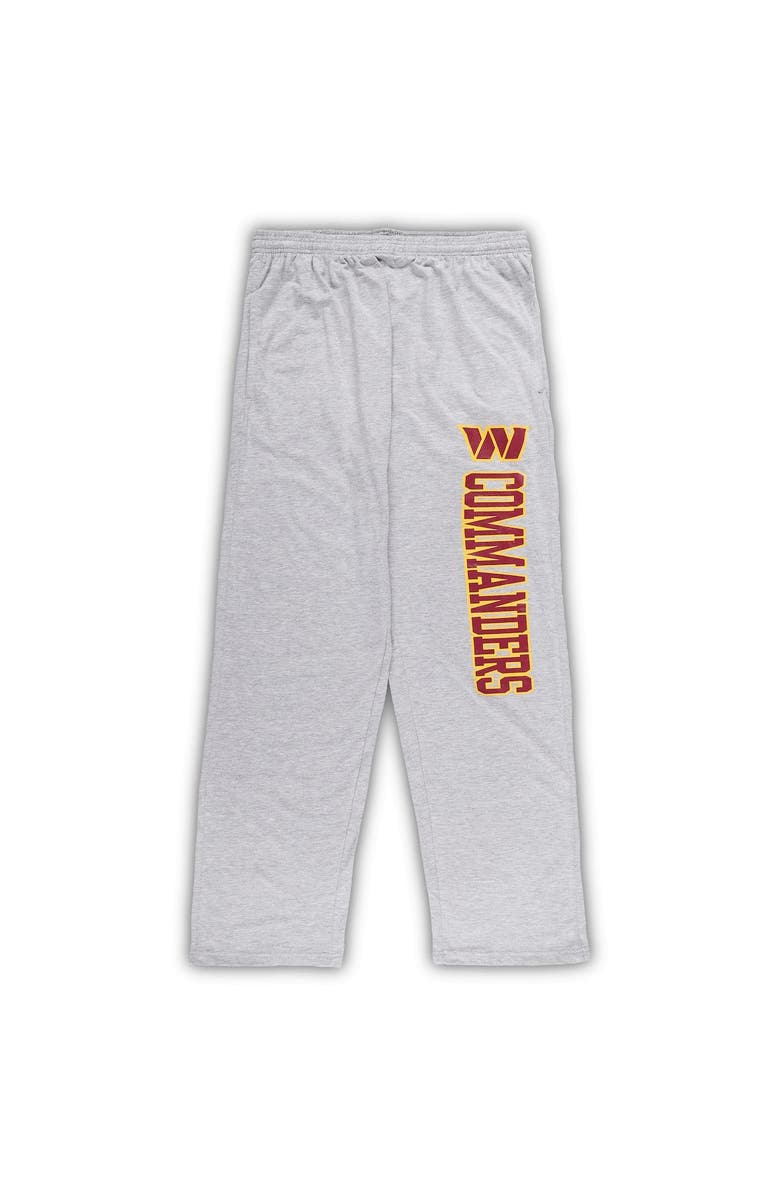 CONCEPTS SPORT Men's Concepts Sport Burgundy/Heather Gray Washington Commanders Big & Tall T-Shirt & Pajama Pants Sleep Set, Alternate, color, Burgundy