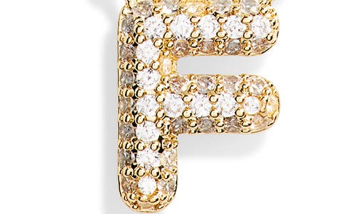 Leith Cubic Zirconia Initial Pendant Necklace In F- Clear- Gold