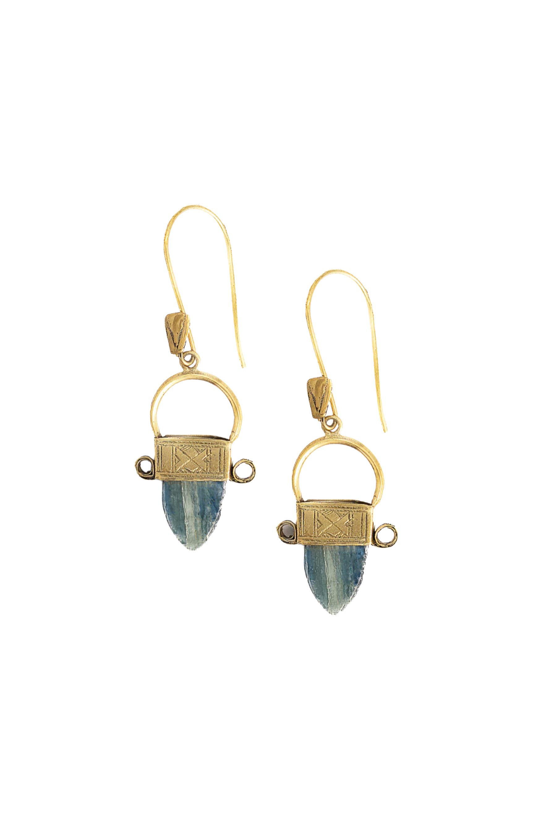 Kapoeta by Ambica Tuareg Kyanite Earring in Gold Plated 