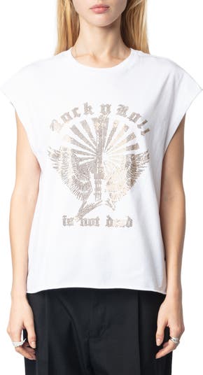 【Zadig&Voltaire】CLOE GUITAR WINGS Tシャツ Zadig & Voltaire Cloe Rhinestone Embellished Guitar Wings T