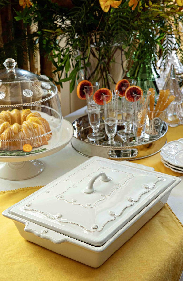 Juliska Berry
Thread 13-Inch Rectangular Ceramic Baking Dish with Lid, Alternate, color, Whitewash