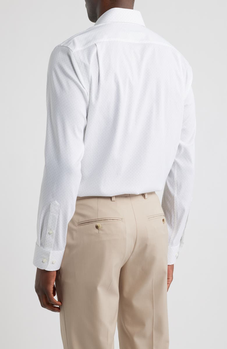 Nordstrom Lima Trim Fit Neat Premium Performance Silk Twill Dress Shirt, Alternate, color, Purple Lima Geo