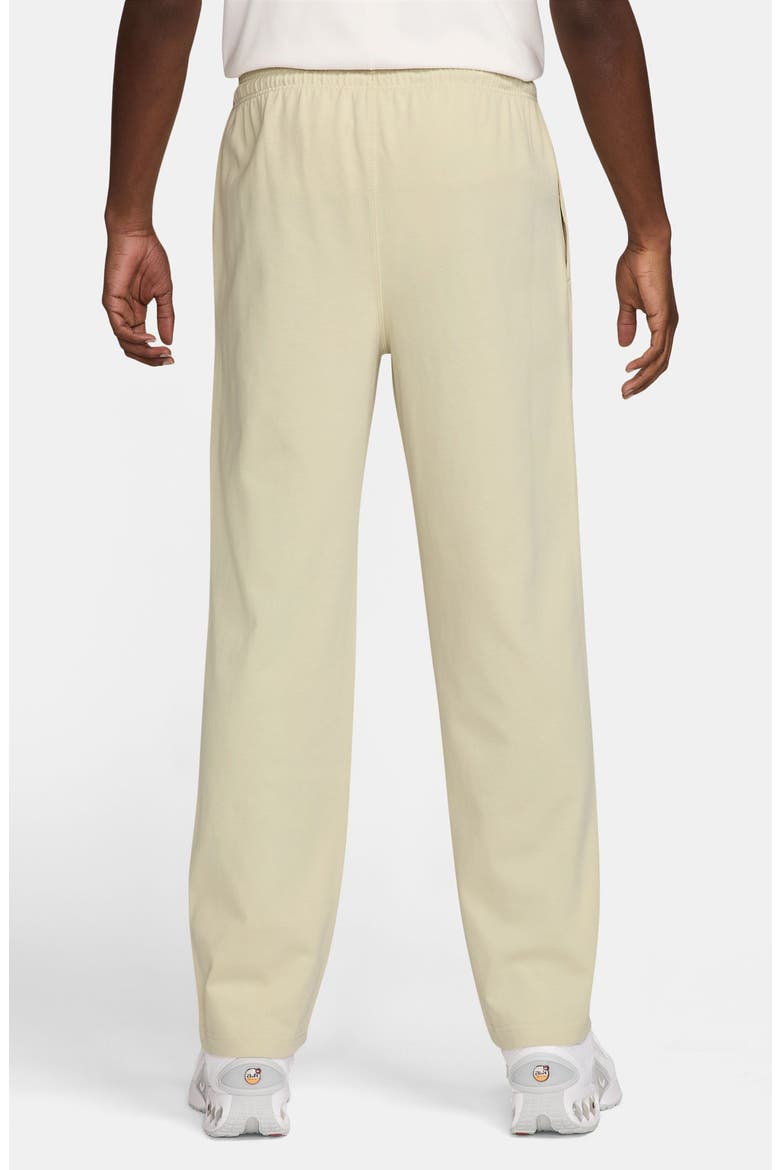 Club Fleece Open Hem Pants, Alternate, color, LIGHT KHAKI/ WHITE