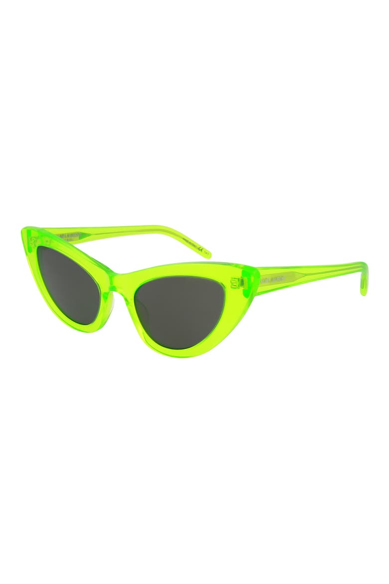 52mm Cat Eye Sunglasses, Alternate, color, GREEN GREY