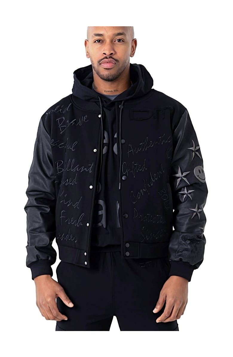 Dai Moda Men's Affirmation Letterman Jacket, Alternate, color,