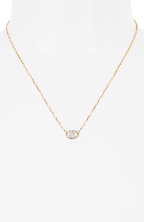 Meshmerise Pavé Diamond Pendant Necklace In Yellow Gold