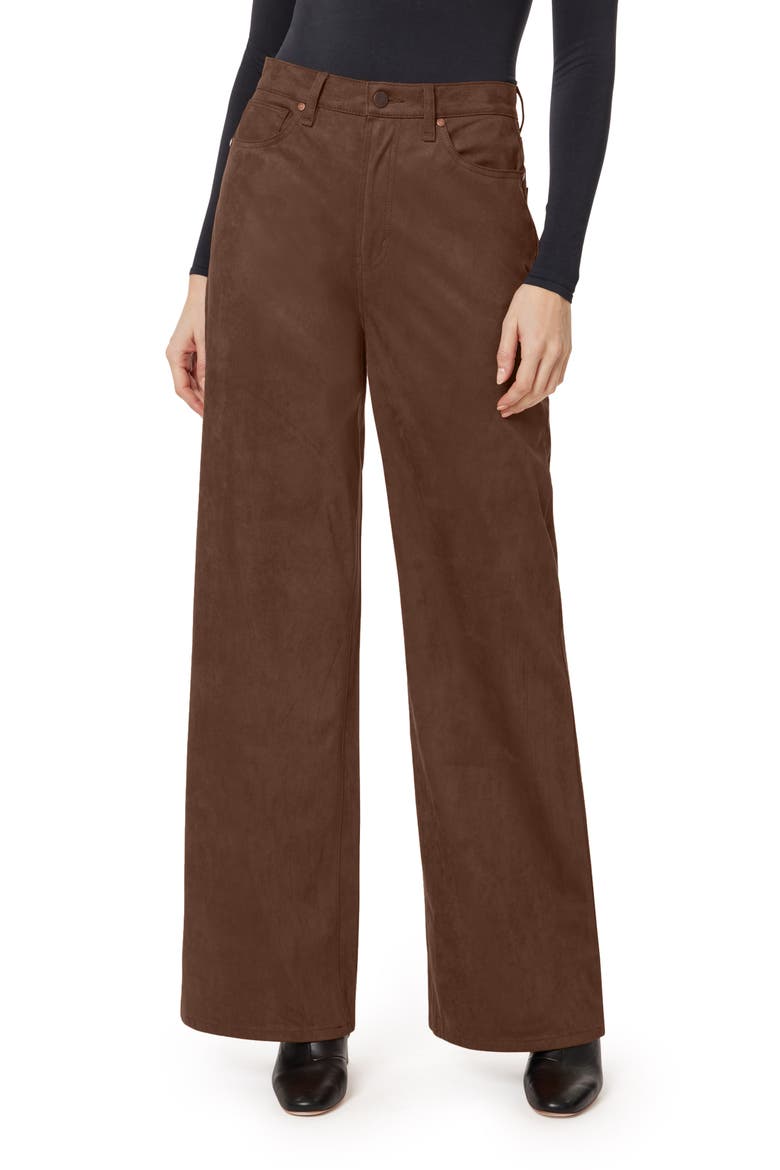 Wide Leg Suede Pants, Main, color, DOWNTOWN BROWN