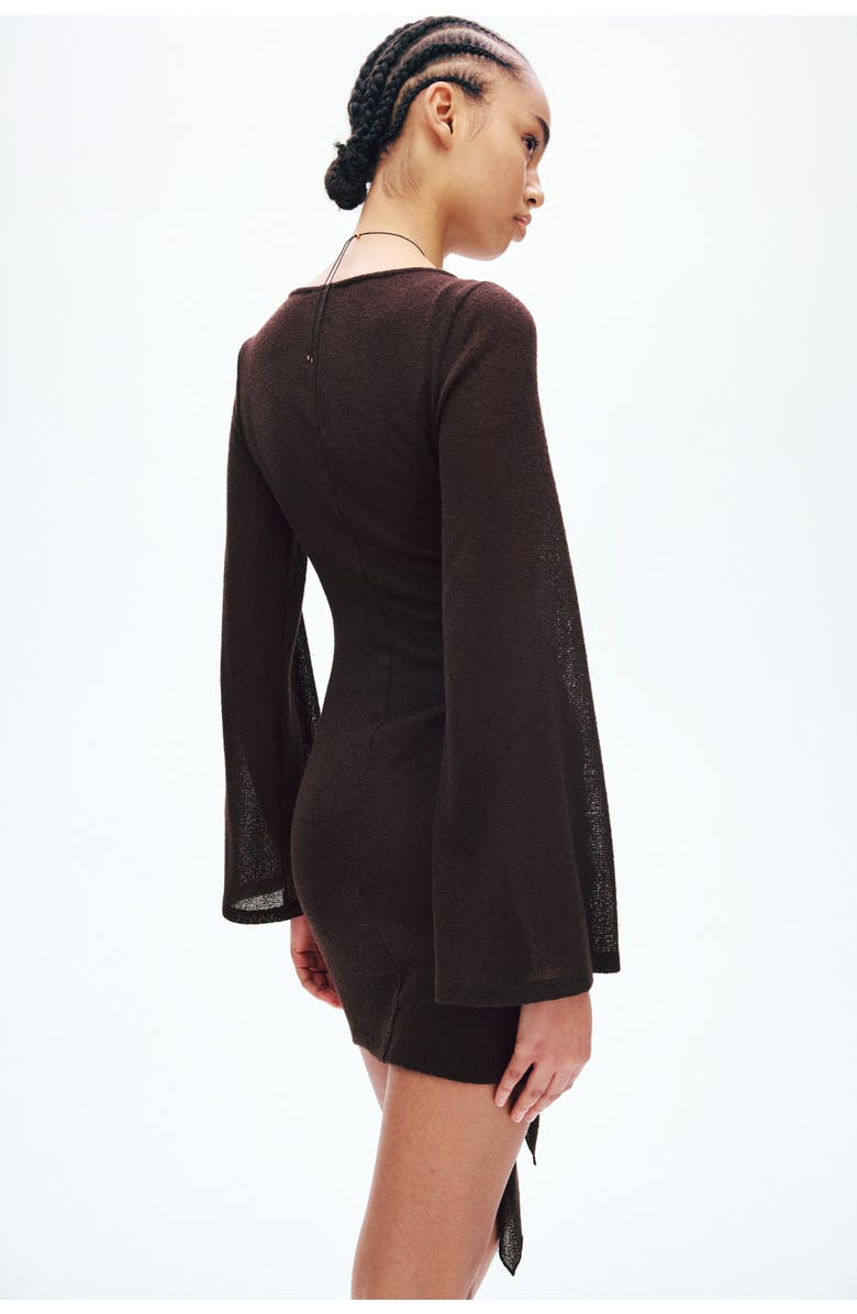 H&M Tie-detail dress, Alternate, color, Dark Brown