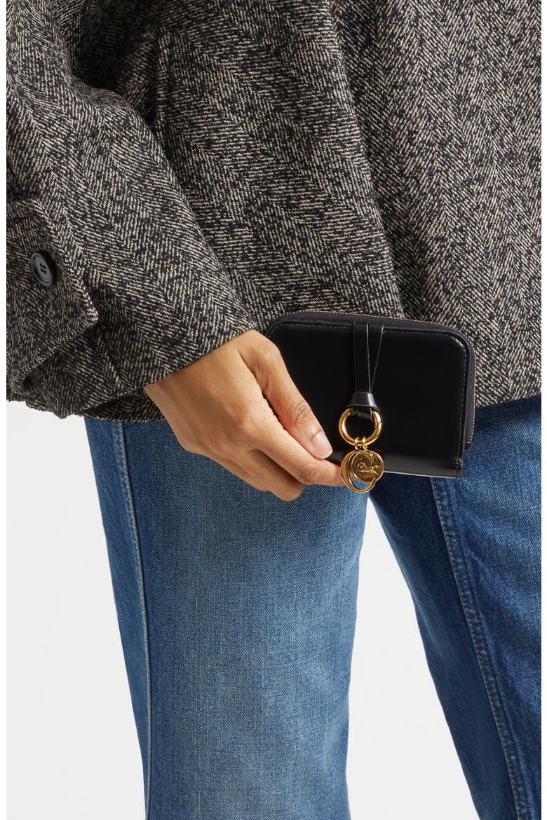 Alphabet Shiny Bifold Wallet, Alternate, color, BLACK