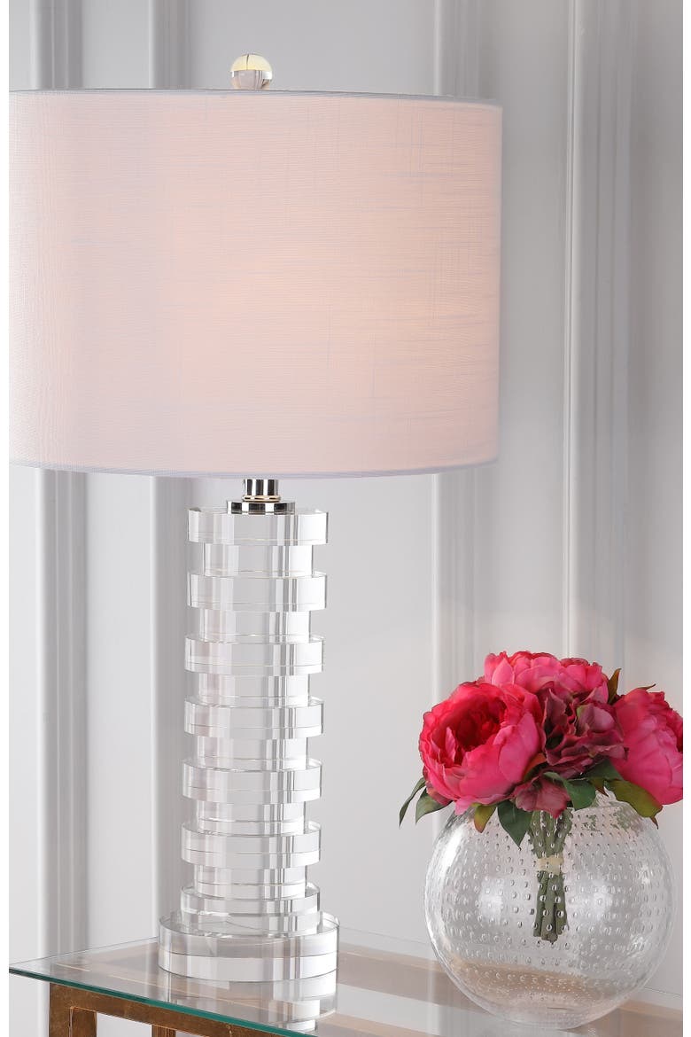 Sasha 25" Crystal LED Table Lamp, Clear, Alternate, color, Clear
