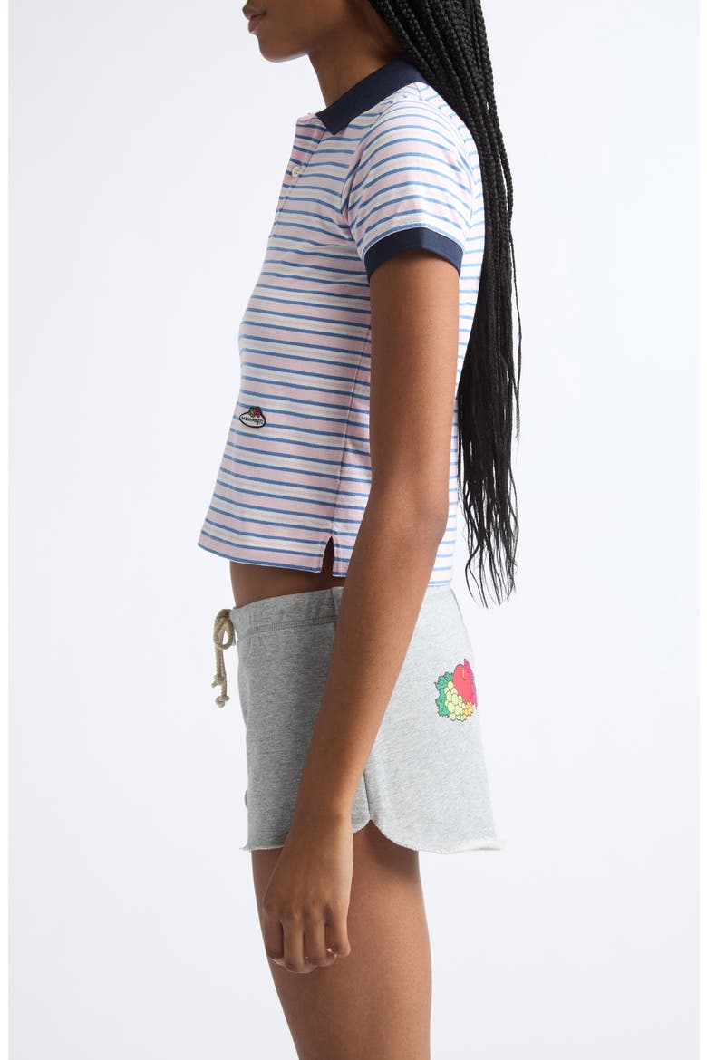 Striped Jersey Baby Polo, Alternate, color, PINK STRIPE