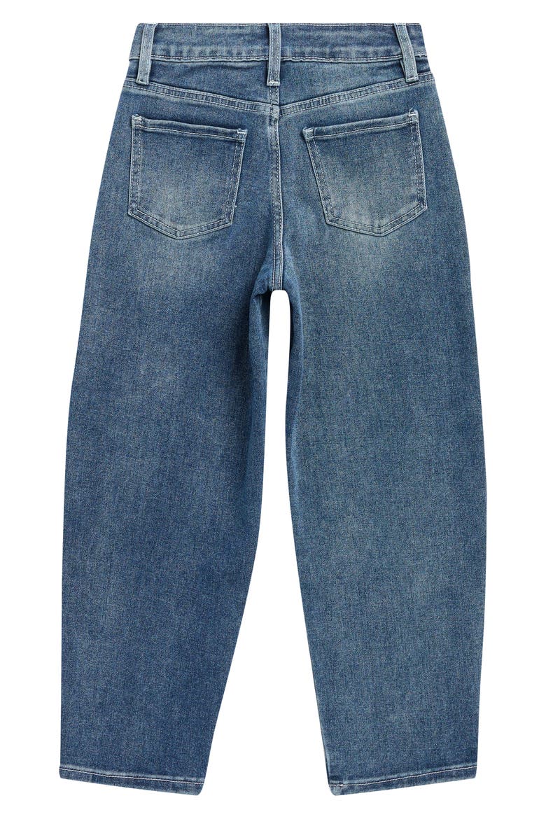 Kids' Heart Patch Barrel Leg Jeans, Alternate, color, LIGHT BLUE