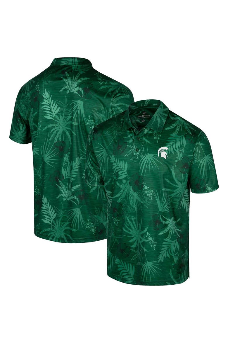 Men's Colosseum Green Michigan State Spartans Palms Team Polo, Alternate, color, Green