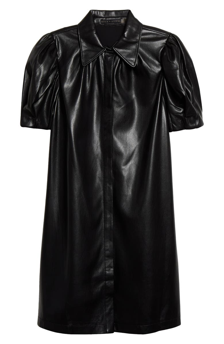 Alice + Olivia Jem Faux Leather Shift Dress, Alternate, color,