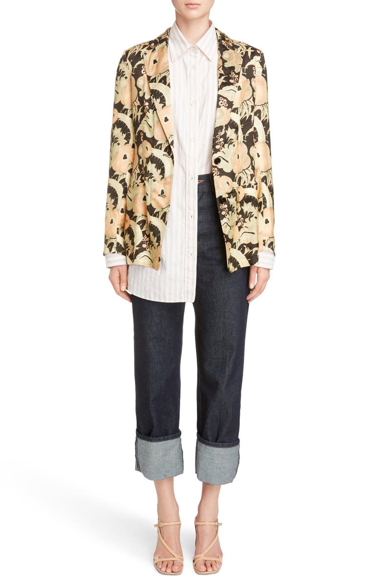 Dries Van Noten Cuffed Boyfriend Jeans, Alternate, color, 