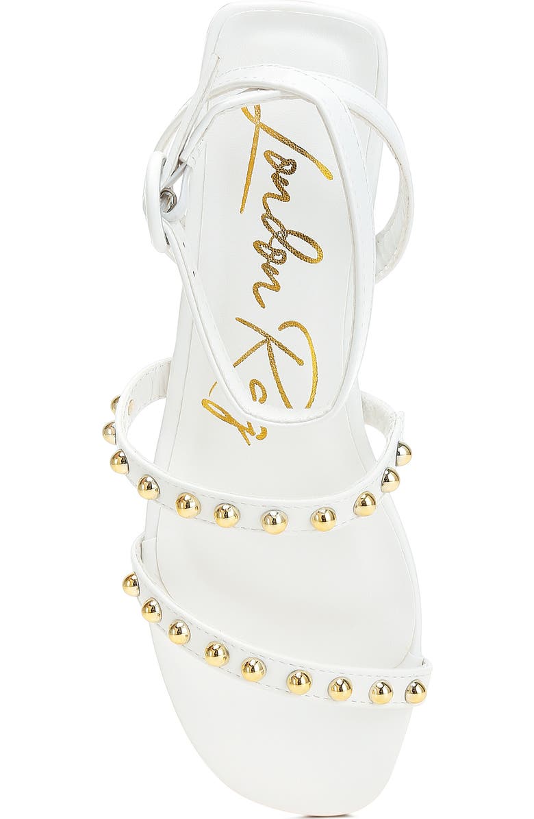 LONDON RAG Flippity Studded Ankle Strap Sandal, Alternate, color, Off White