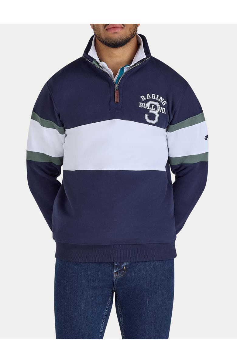 Raging Bull No 3. Quarter Zip Sweatshirt, Alternate, color, Navy