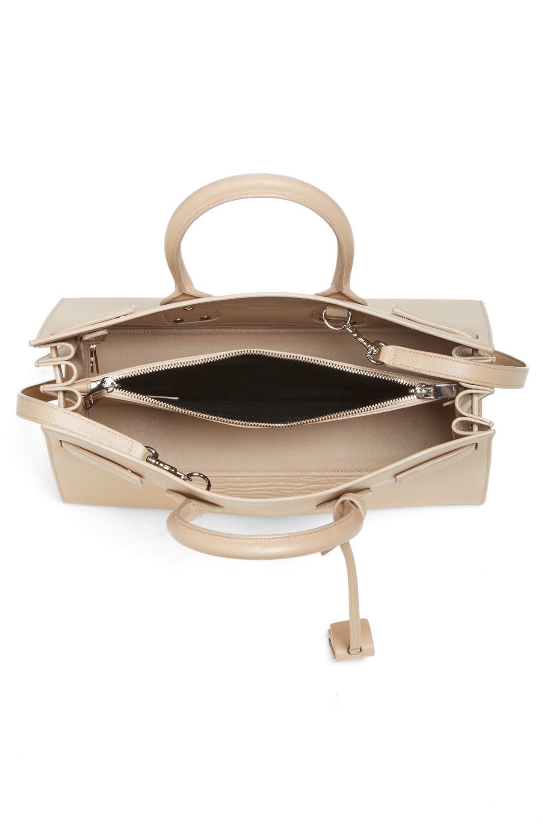 'Small Sac de Jour' Leather Tote, Alternate, color, DARK BEIGE