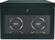 WOLF British Racing Double Watch Winder with Storage