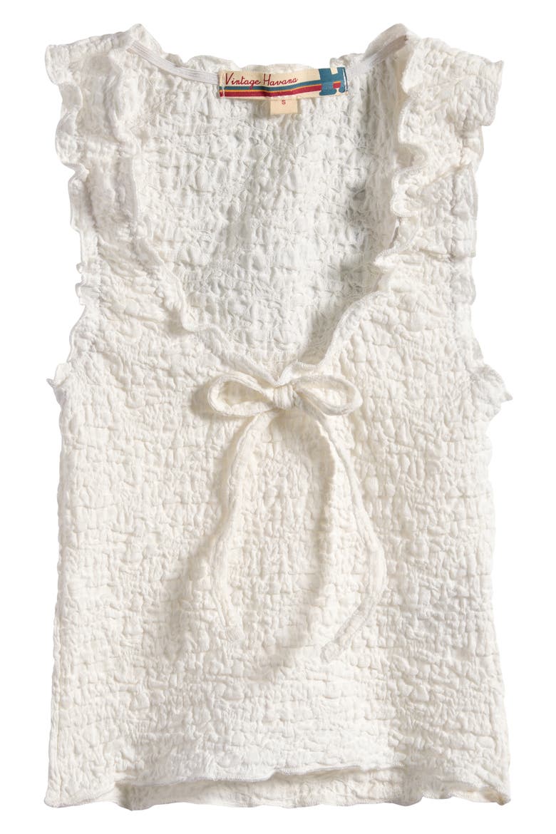 Kids' Smocked Tank Top, Main, color, WHITE