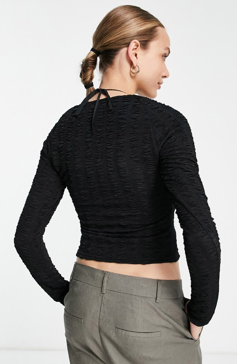 Topshop Ruched Long Sleeve Top, Alternate, color, 