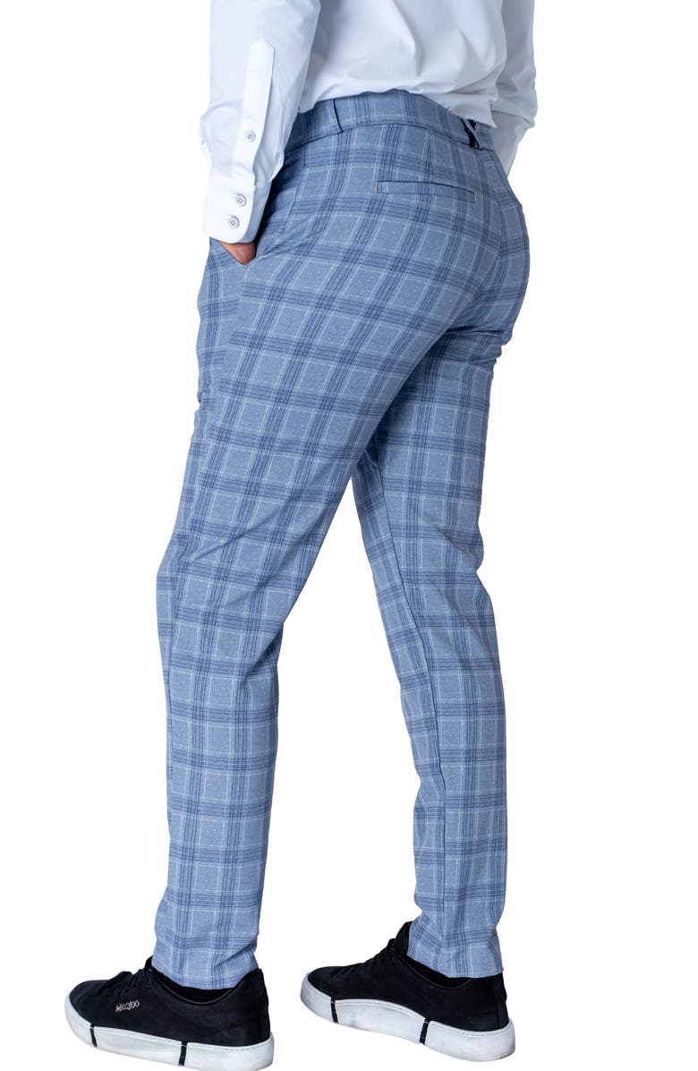 Maceoo Plaid Slim Fit Pants, Alternate, color, Grey
