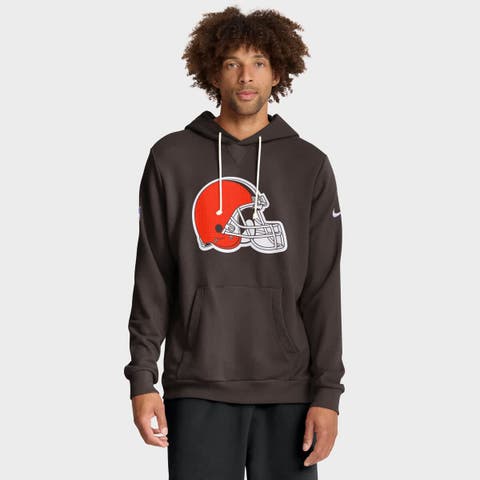 Men's Nike Brown Cleveland Browns Sideline Standard Issue Initial Home Dri-FIT Hoodie