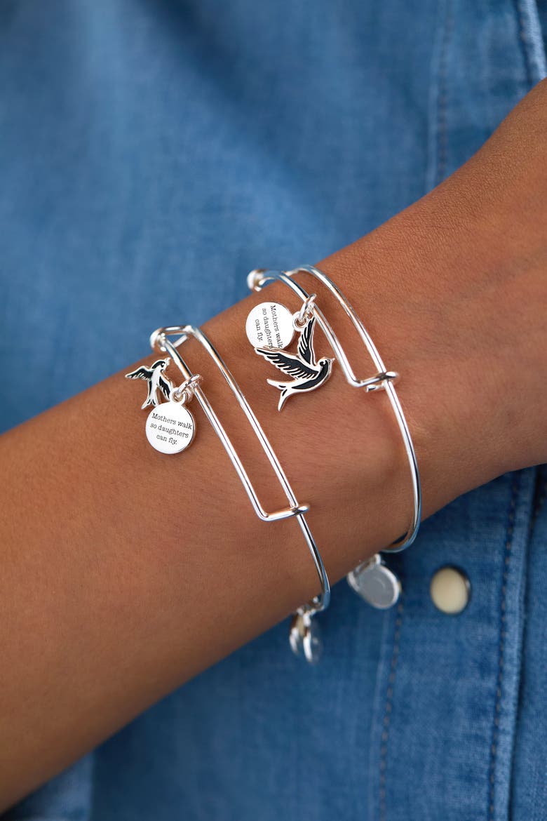 Mother & Daughter Sparrow Bangle Set of 2, Alternate, color, Silver