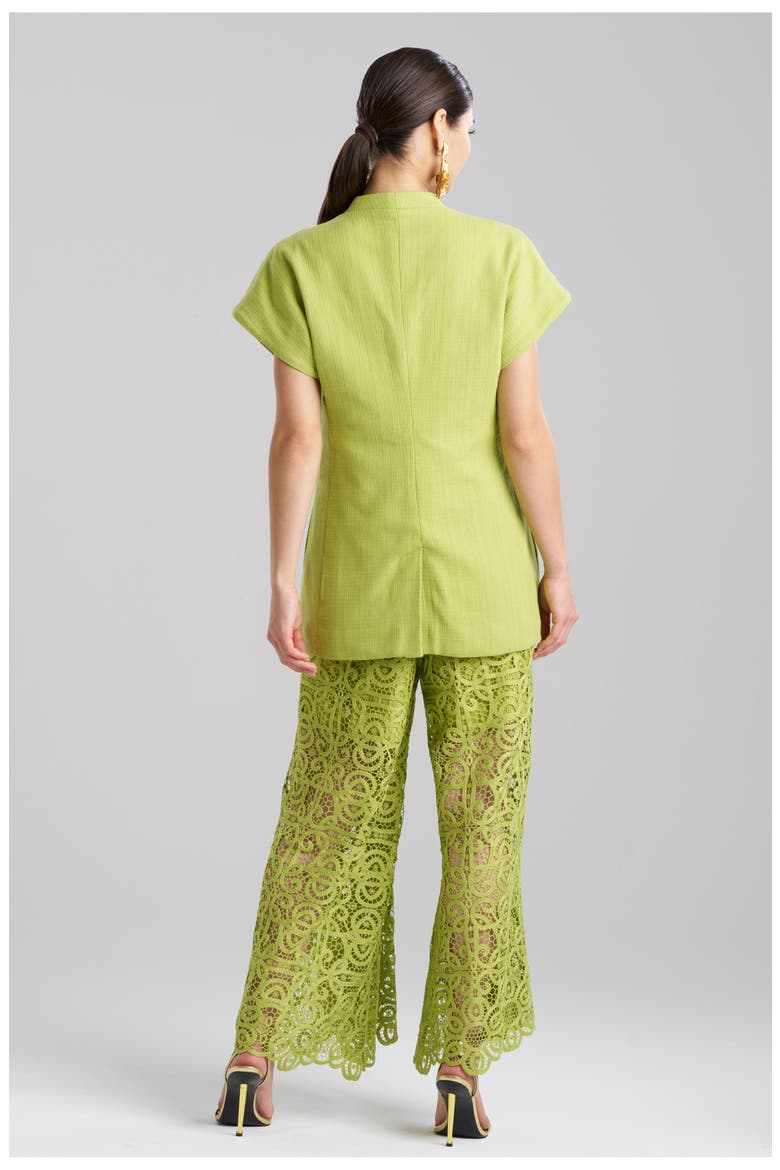 BASKETWEAVE Short Sleeve Kimona Blazer, Alternate, color, PEAR