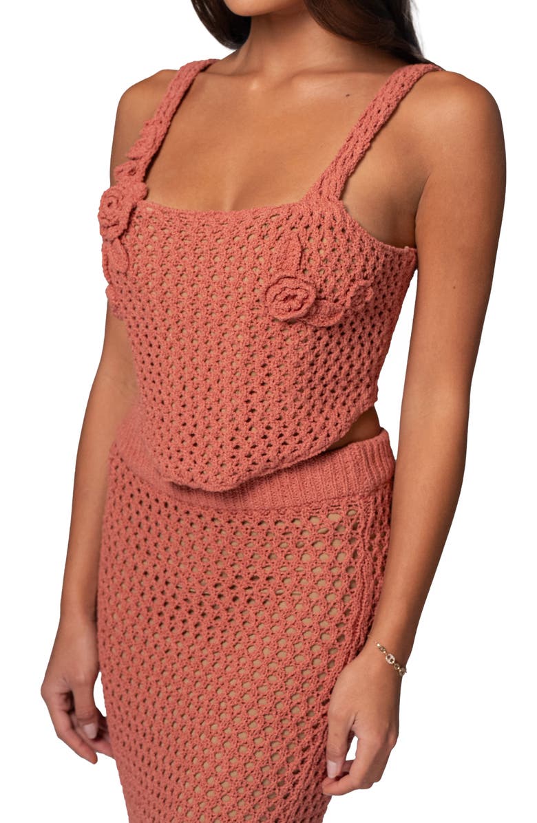 JLUXLABEL Beachside Crochet Tank, Alternate, color, Orange