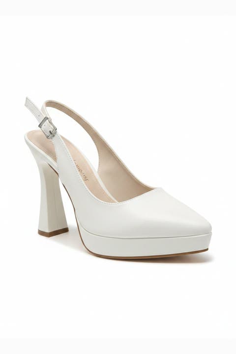 Corin Pointed Toe Slingback Wedding Platform Pump
