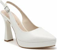 Forever & Always Shoes Corin Pointed Toe Slingback Wedding Platform Pump