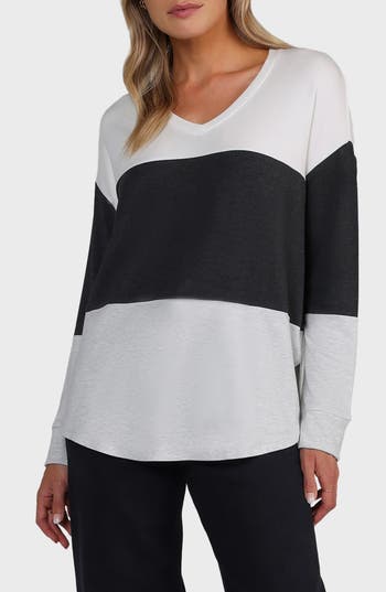 Matty M . Joyce Dolman Long Sleeve Top In Multi