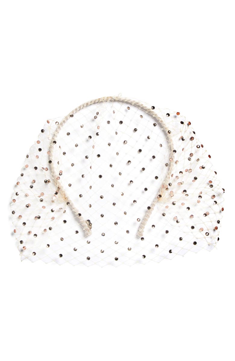 Gigi Burris Millinery Clara Swarovski Crystal Veil, Main, color, 