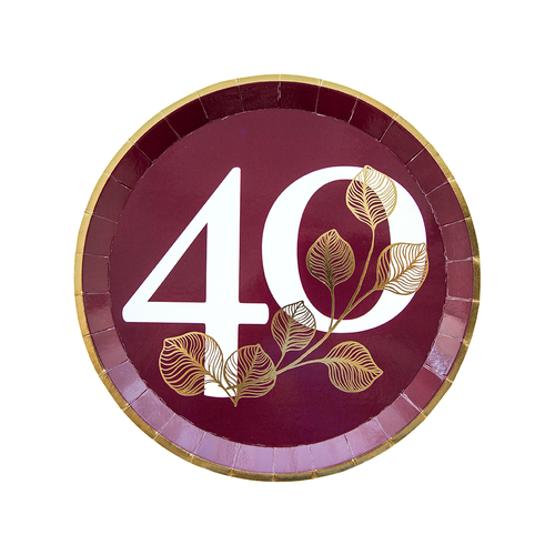 Jollity & Co 40th Birthday Dessert Plates In Mauve