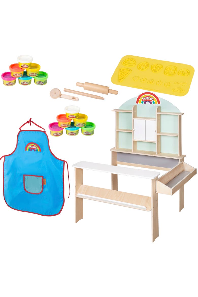 Playdoh Allinclusive Wooden Shop Stand Set With 12 Containers & Tools, 3+, Main, color, Multicolored