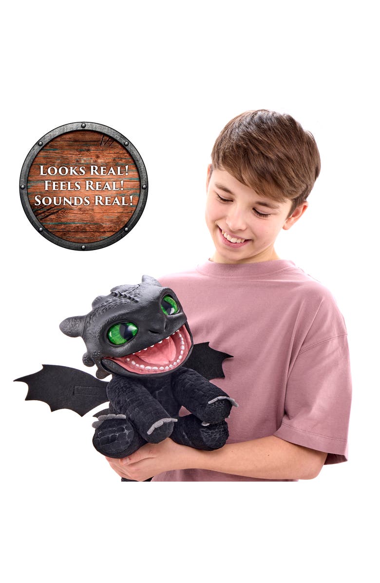 How To Train Your Dragon WOW! STUFF Toothless Puppetronic by RealFX 10" Plush 50+ Sounds Ages 6+ HTTYD, Alternate, color, Multicolored