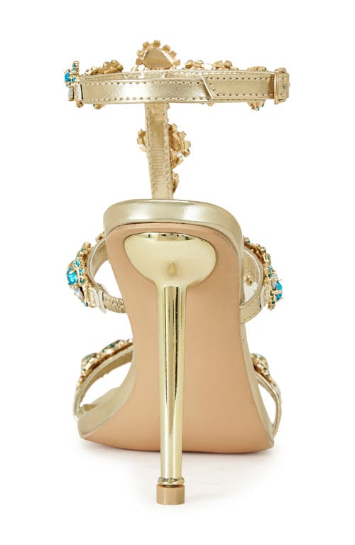 Azalea Wang Khai Ankle Strap Sandal In Gold