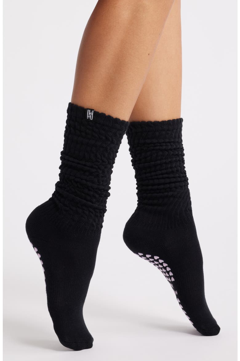 Scrunch Premium Grip Socks, Main, color, BLACK