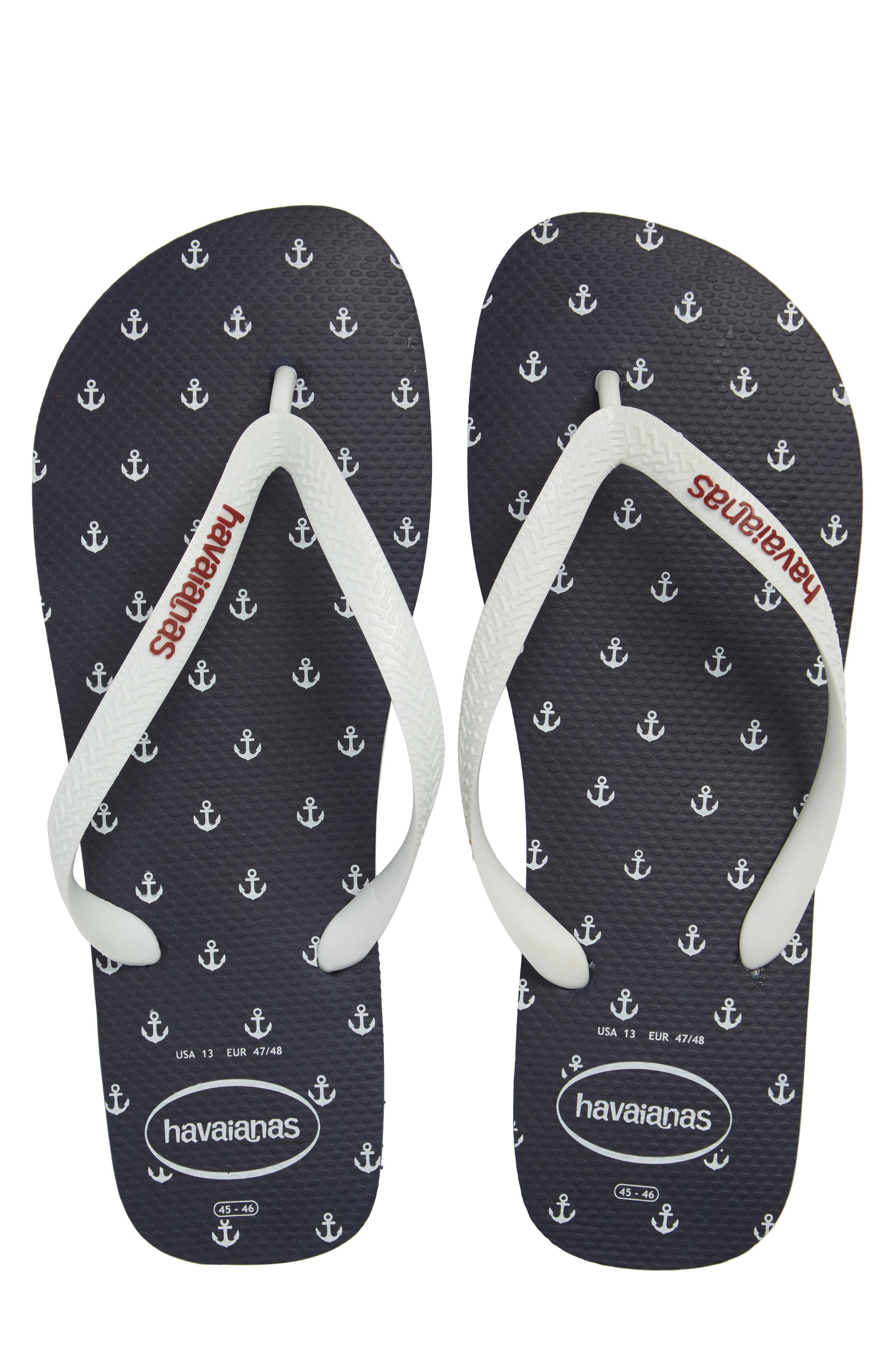 Top Nautical Flip Flop, Main, color, NAVY BLUE